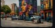 Pessoas compartilhando descoberta de arte urbana